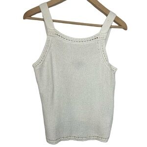 Banana Republic white cotton knit tank top. Very cute and very soft! Petite S